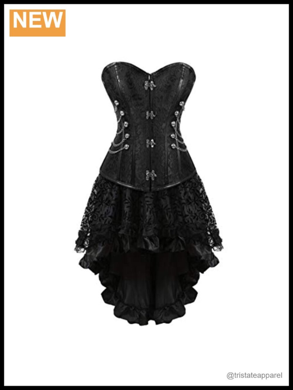 Steampunk Corset Dress High Low Renaissance Costume Set